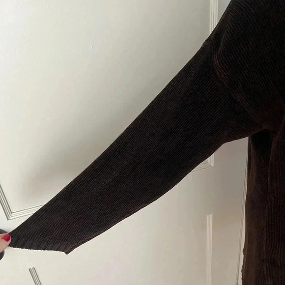 VTG 90s BLOOMINGDALES Brown tunic chenille pull over Turtleneck|S old money - Picture 2 of 11